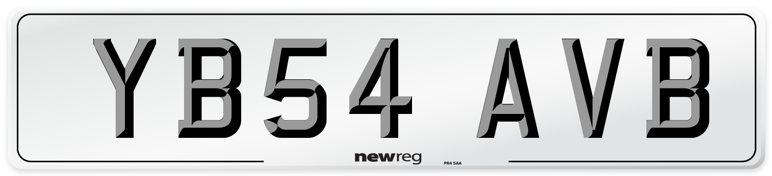 YB54 AVB Number Plate from New Reg